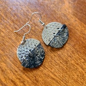 Handcrafted leather earring